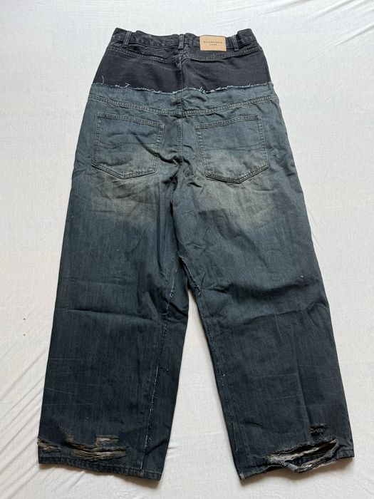 Balenciaga Cut Up Jeans in Black/Blue