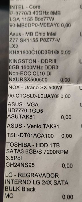 Desktop i7-3770 GTX 1050 ti + Asus PCE AX58BT WiFi 6 AX300064286119066626122