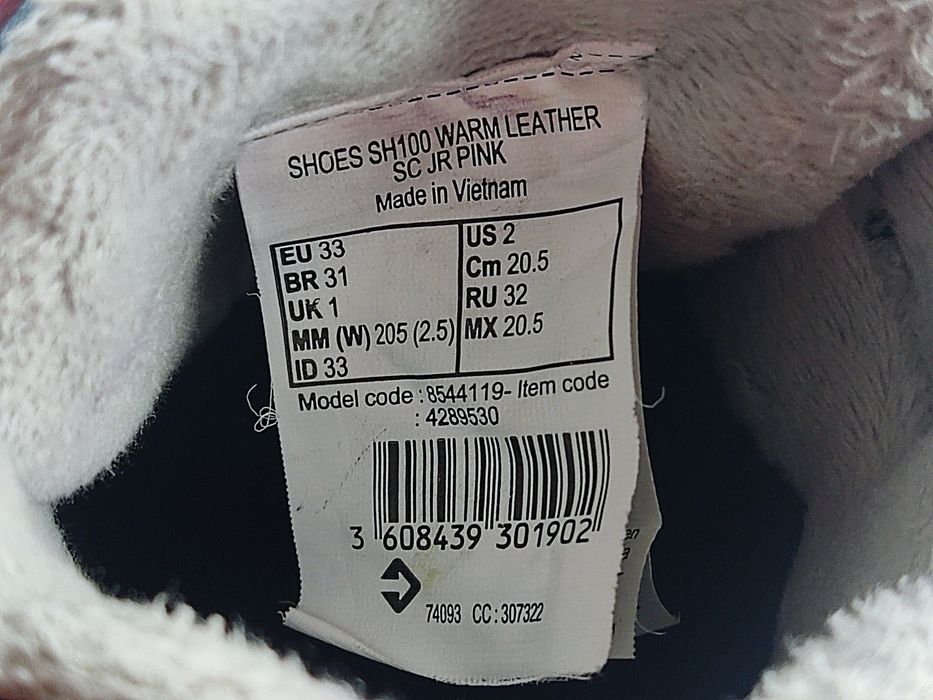 Buty turystyczne, zimowe dla dzieci Decathlon Quechua SH500 WARM