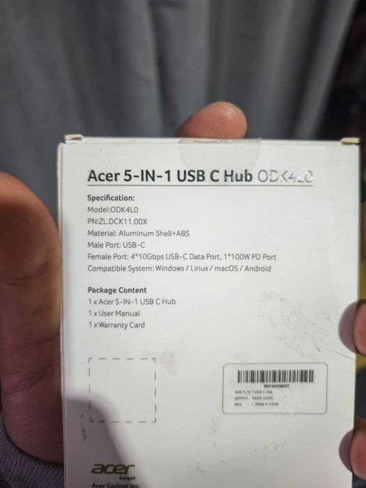 Hub USB-C Acer de 10 Gbps