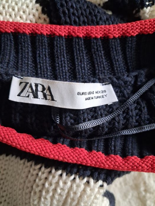 Krótkie sweter w paski openback rozmiar S. Zara