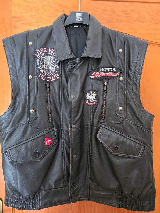 Skórzana kamizelka motocyklowa BIKER
