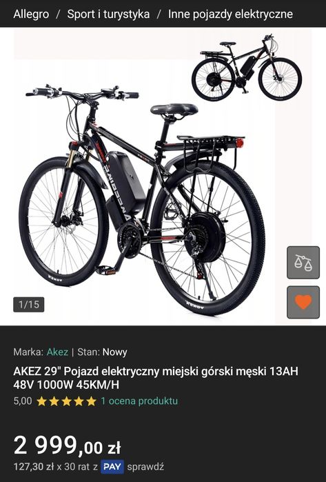Rower elektryczny Akez 29