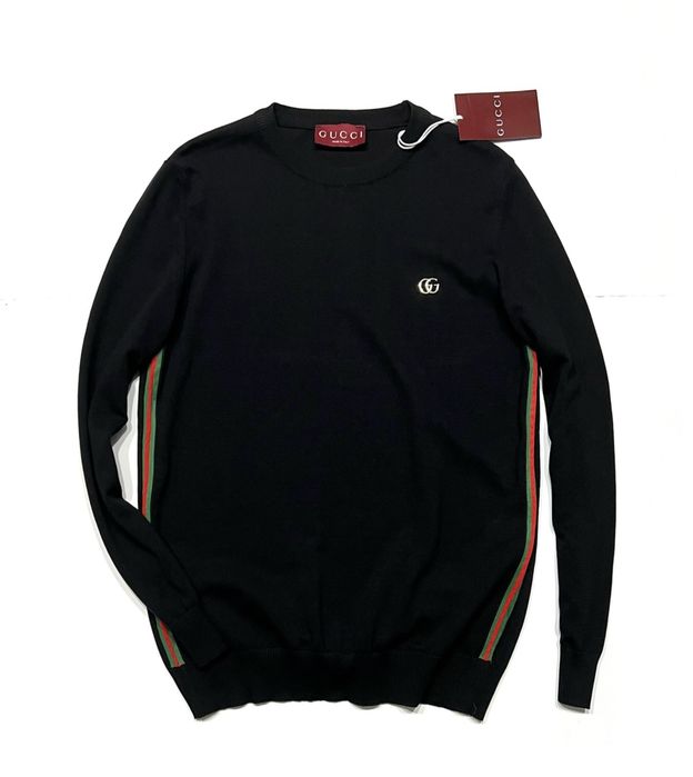 Sweterek cienki Gucci Gold Logo