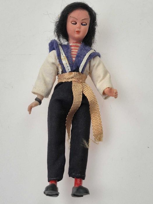 Celuloidowa stara lalka w stroju marynarskim 11,5 cm