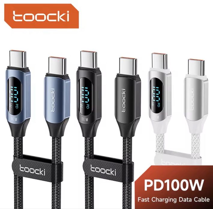 80w Швидка Автомобільна Зарядка Essager прикурювач USB+Type-C з вольиетром на 3 виходи, Toocki 33w 80w 105w 120w для телефона планшета та ноутбука