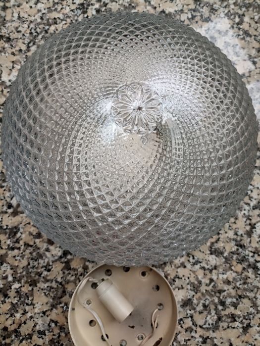 Globo redondo de vidro lapidado para teto