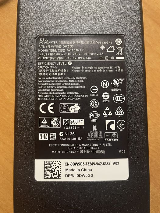 Блок Питания Адаптер для Ноутбука Dell XPS Inspiron Latitude Alienware