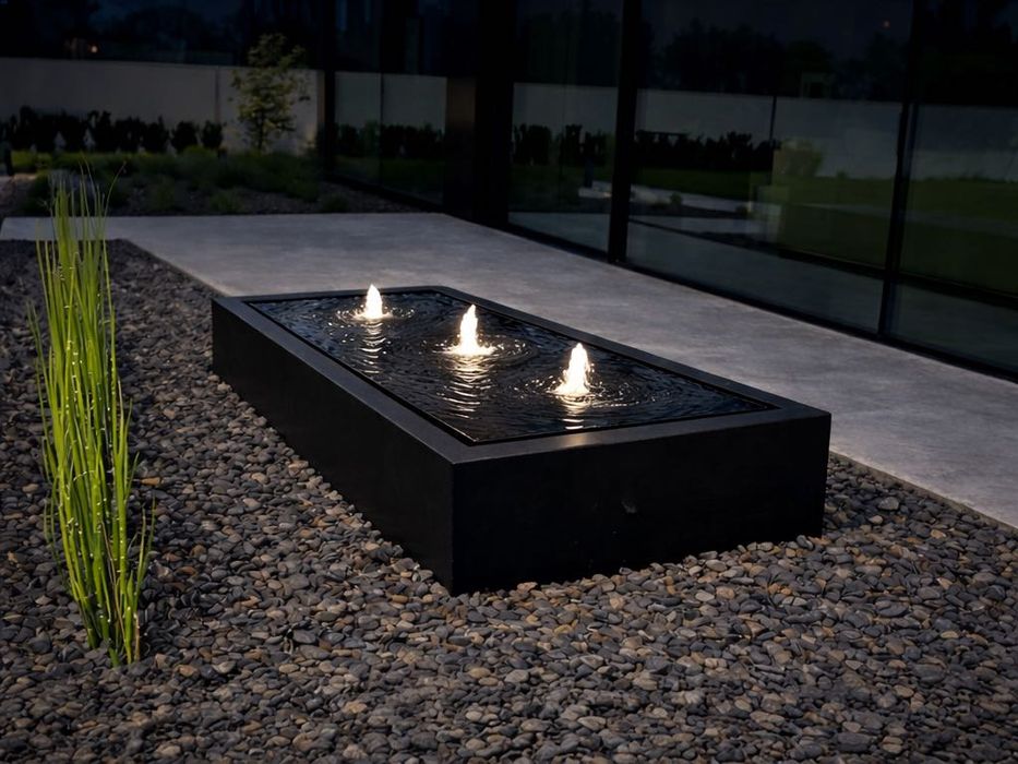 Stół wodny z LED – nowoczesna fontanna do ogrodu i na taras