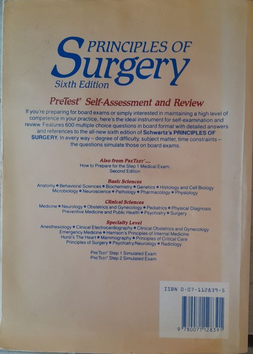 Principles Of Surgery de Seymour I.  Schwartz 6. Edição - ÚLTIMOS DIAS