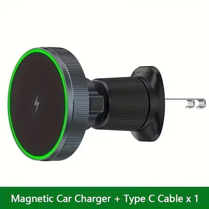 Магнітний тримач з бездротовою зарядкою MagSafe 15W в авто в дефлектор