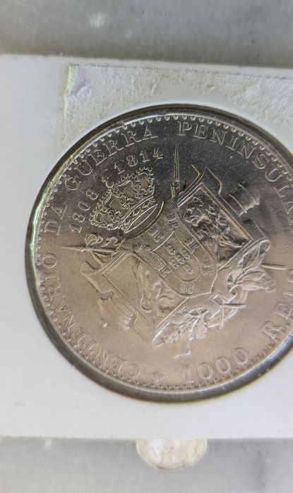 moeda prata guerra peninsular 1910 D Manuel II