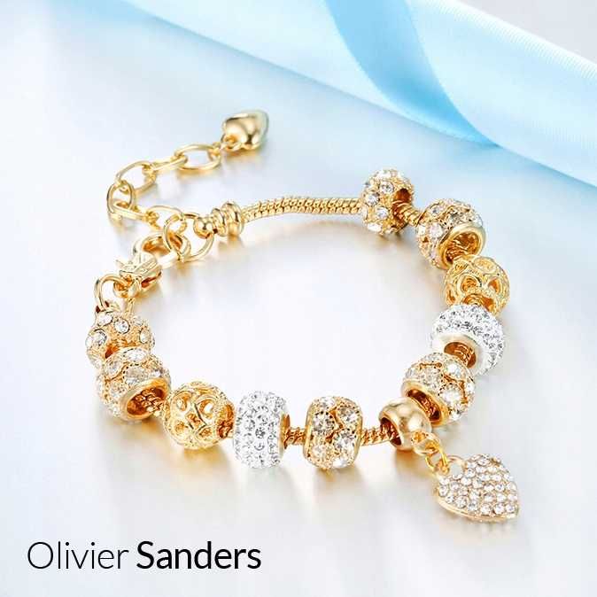 Olivier Sanders - Bransoletka charms złota do Pandora beads