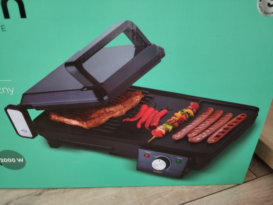 Duży elektryczny rozkładany grill domowy grillowanie cały rok