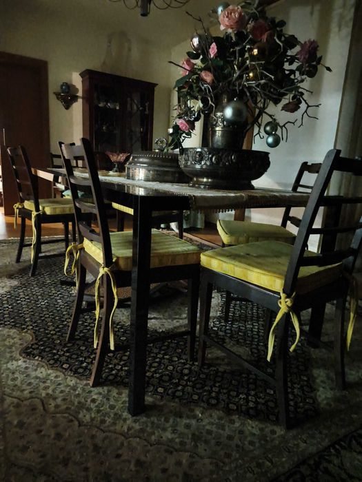 Mesa sala vidro e preta moderna