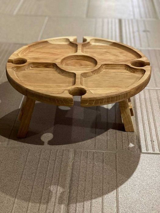 Менажниця стіл [дерево/дубова] на 4 бокали 35см