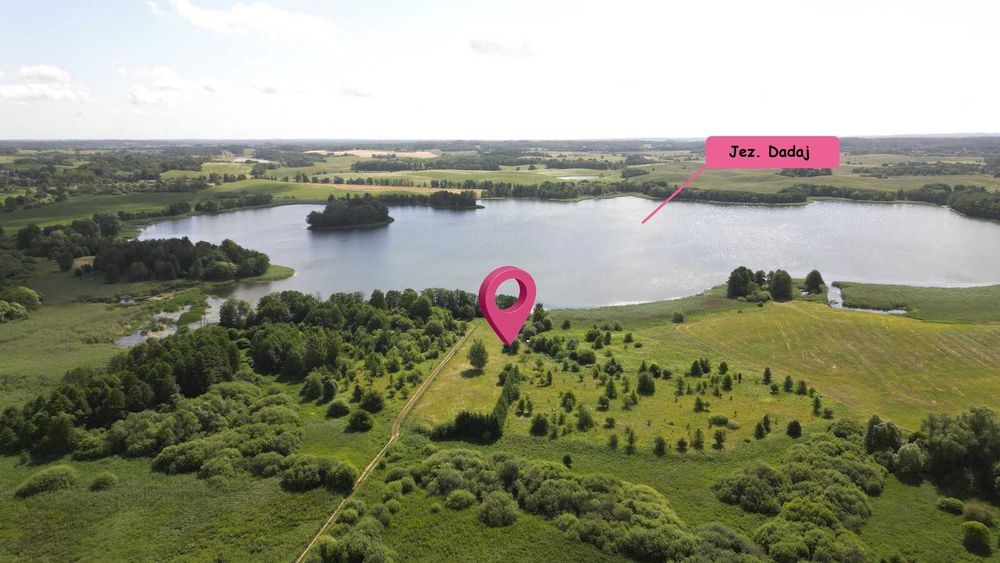Działka z linią brzegową nad jeziorem Dadaj