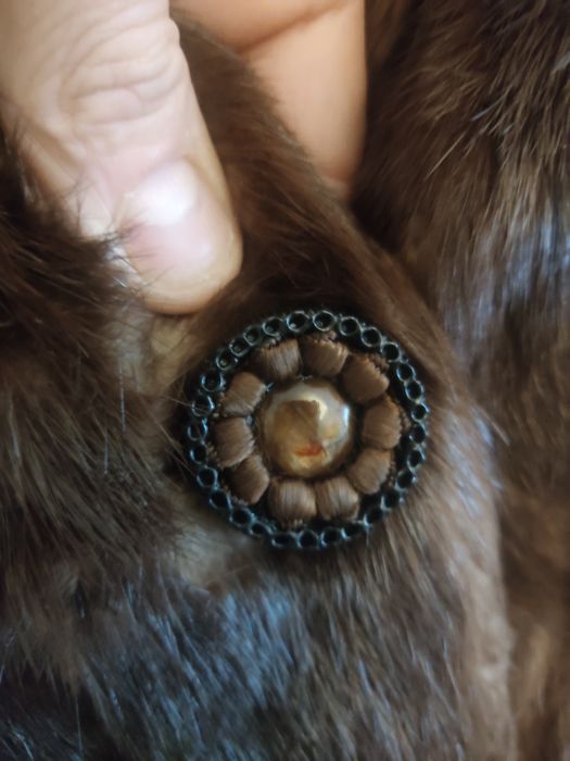 Casaco vintage em pele genuína L