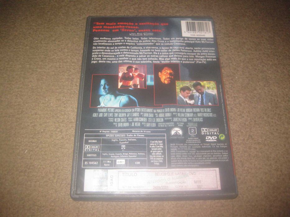 DVD "Beijos Que Matam" com Morgan Freeman