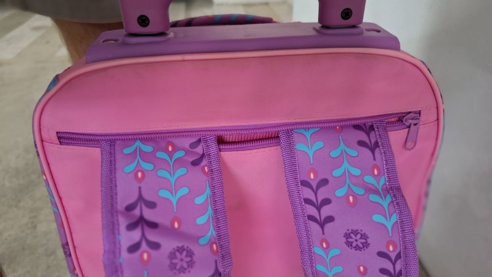 Mala de viagem com 4 rodas Princesa Elsa e Ana