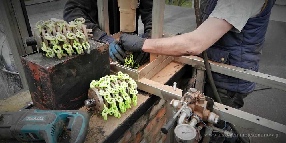 Frezowanie komina Szlamowanie  ceramika wkłady ceramiczne