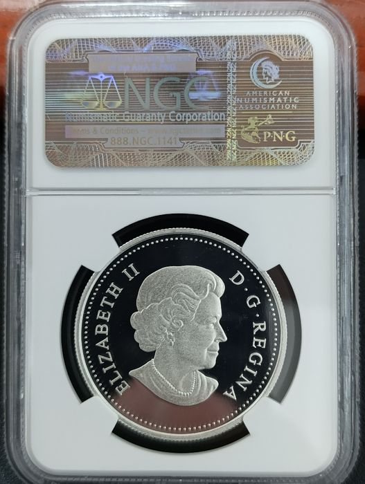 Канада 5 доларів 2014 р.- Традиції полювання "Гусь" - NGC PF70 ULTRA CAMEO. СРІБЛО. СЛАБ.