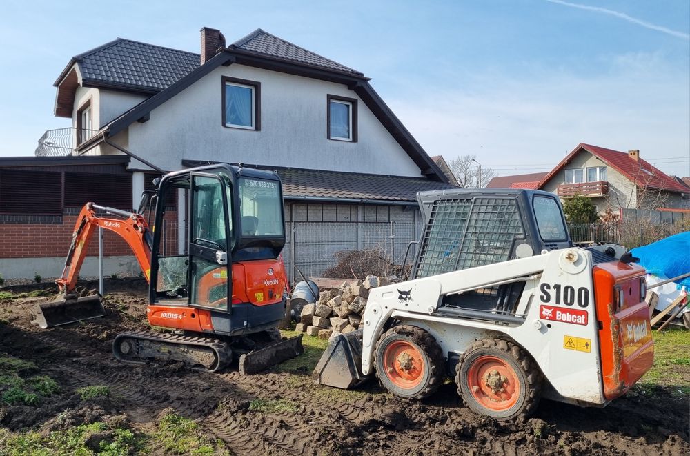 MINIKOPARKA młot uslugi Wrocław wynajem Minikoparki ładowarka bobcat
