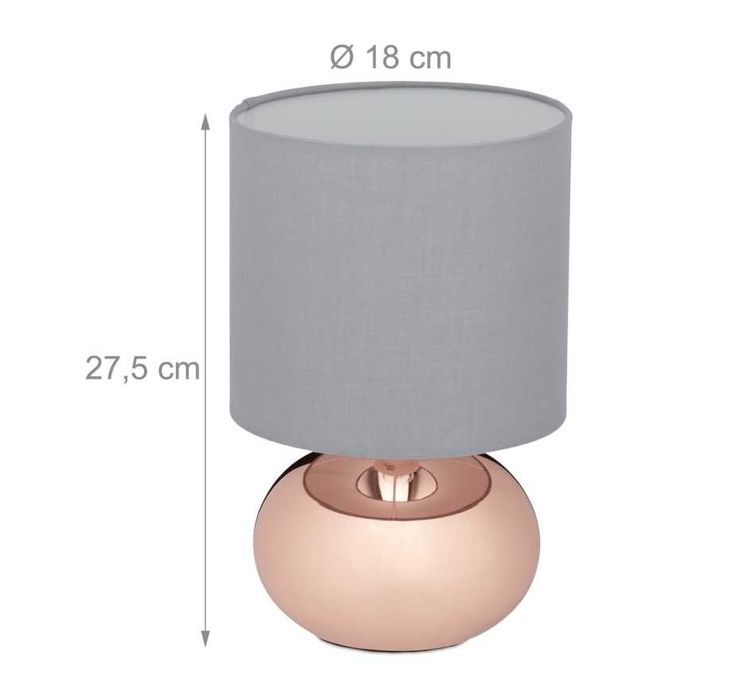 Okrągła lampa stołowa z funkcją dotykową