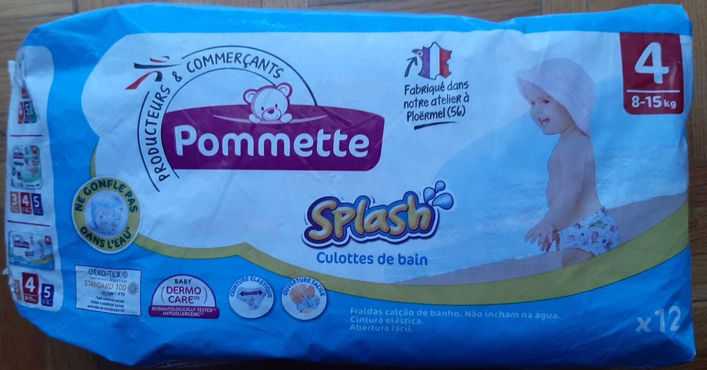 Jednorazowe pieluchy, majtki do pływania. 8-15 kg.