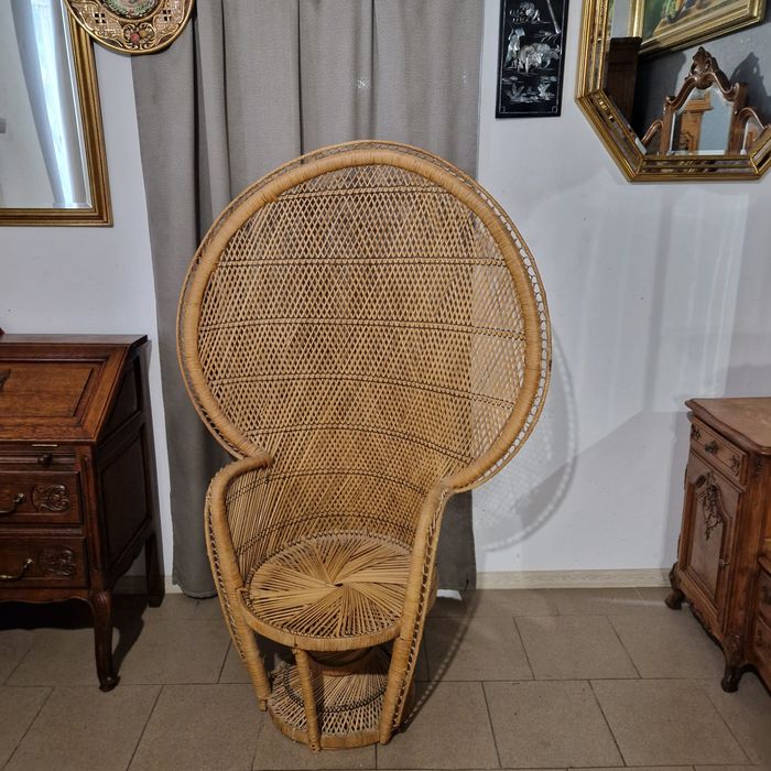 Piękny stylowy fotel rattanowy Paw