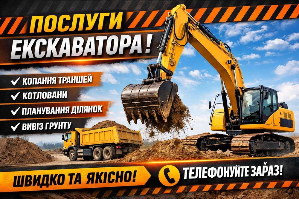 Надання послуг спецтехніки  (екскаватори, самосвали)