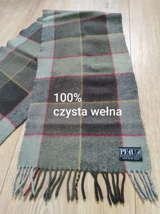 szalik szkocka krata 100% czysta wełna