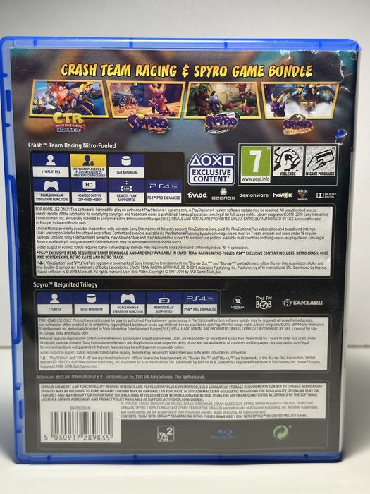 PL 2w1 Double Pack Crash Team Racing + Spyro Reignited Trilogy PS4