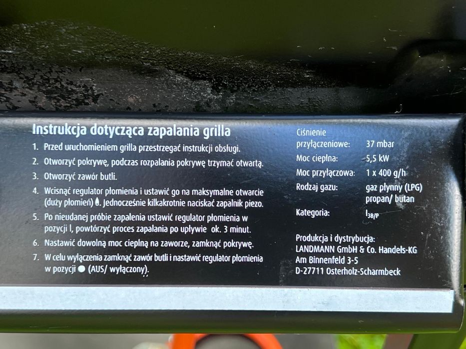 Grill gazowy Landmann, LD 12371