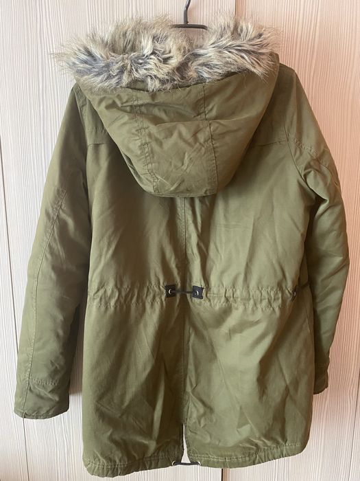 Damska kurtka parka przejsciowa khaki