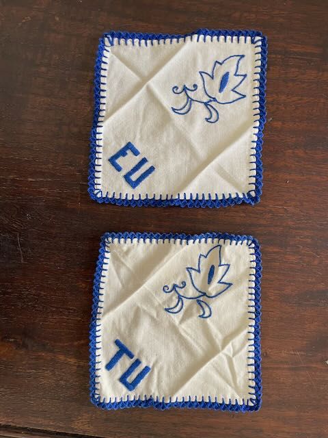 Pano de tabuleiro bordado