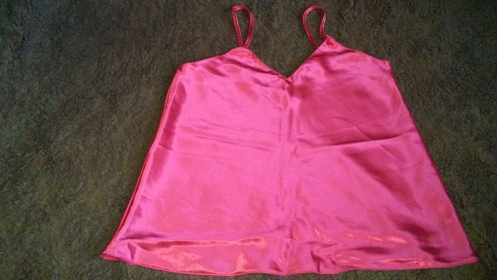Nowy elegancki komplet nocny, satynowy czerwony, SECRET, 42/XL/14