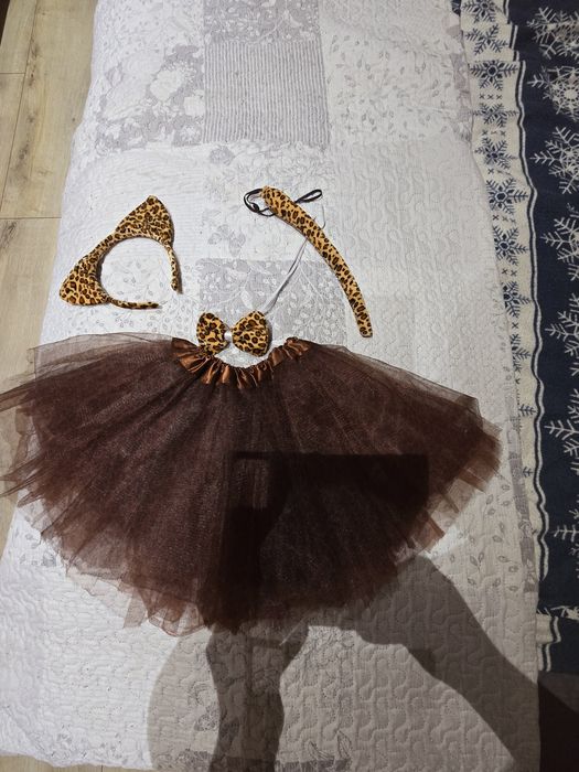 Zestaw strój gepard spódniczka +opaska+ogon r.90-120