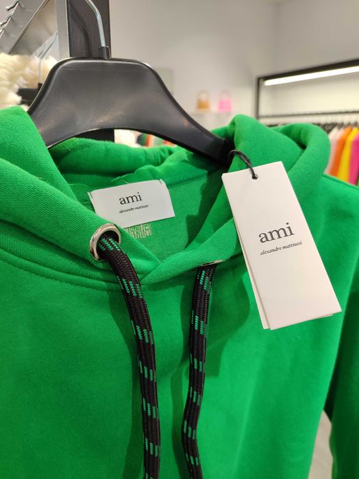 Худі AMI Paris hoodie satin label green