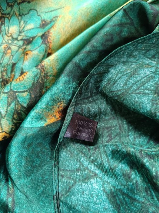 Piękne szmaragdowe kimono orientalne Bali boho etno silk