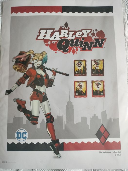 Folha Numerada DC Comics 2020 - Selos Personalizados de Colecionador - Harley Quinn