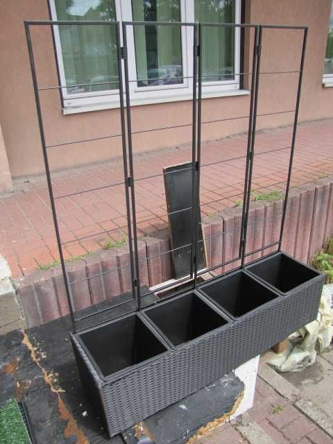 Amazon Prostokątna donica z wikliny pergola cztery donice 127 cm