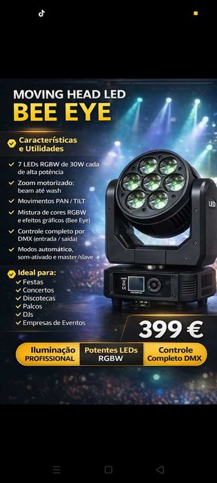 Luzes pro. DJ 399€. Oportunidades