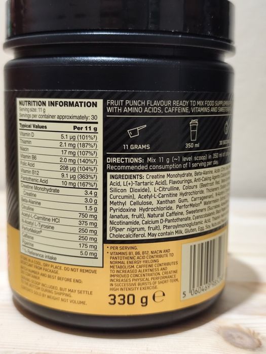 Pré Treino Optimum Nutricion