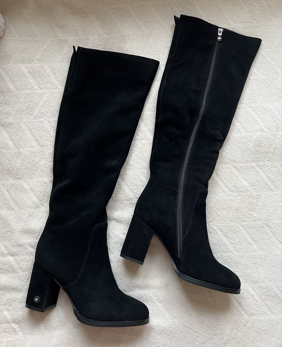 Нові жіночі чоботи ботфорти Brocoli з натуральної замші