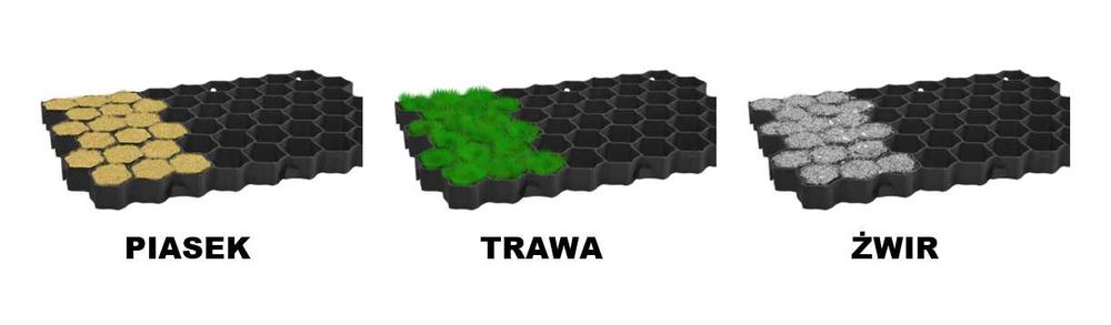 KRATKA KRATA TRAWNIKOWA Geokrata Ogrodowa Parkingowa 600x400 h30