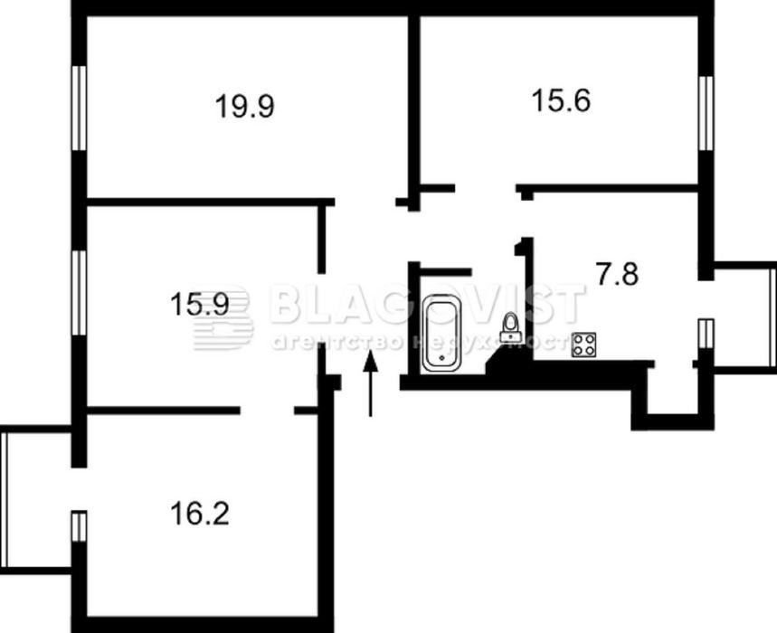 Багатокімнатна квартира за адресою вул. Шевченка (площа 87 м²) - Atlanta.ua - фото 8