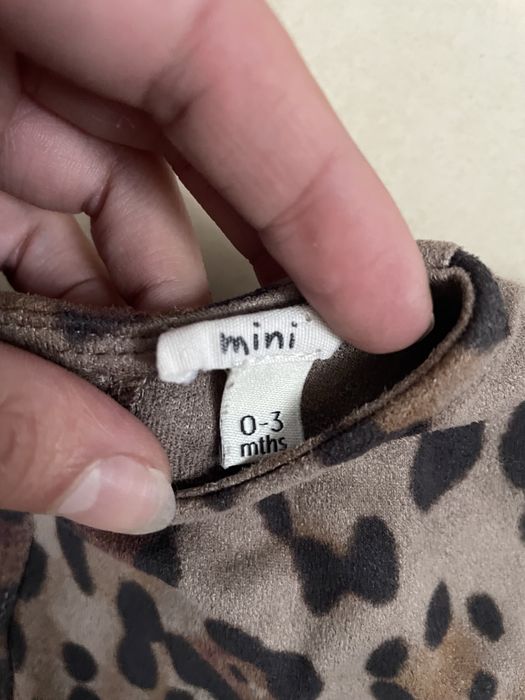 River Island komplet dla dziewczynki prazkowane legi panterka centki