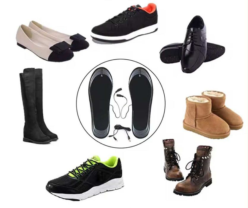 PODGRZEWANE WKŁADKI wygodne lekkie do butów grzewcze usb czarne 35–46