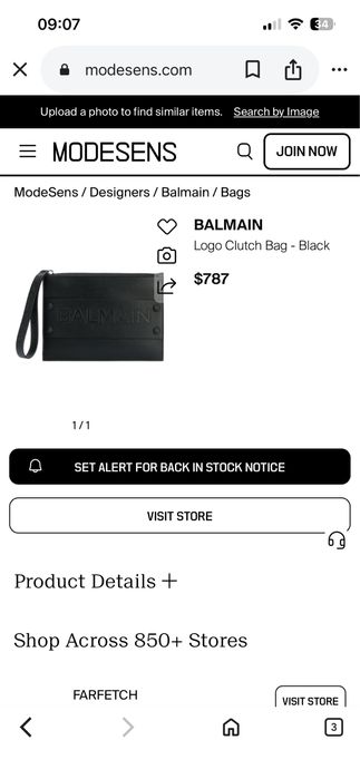 Кожаный клатч BALMAIN